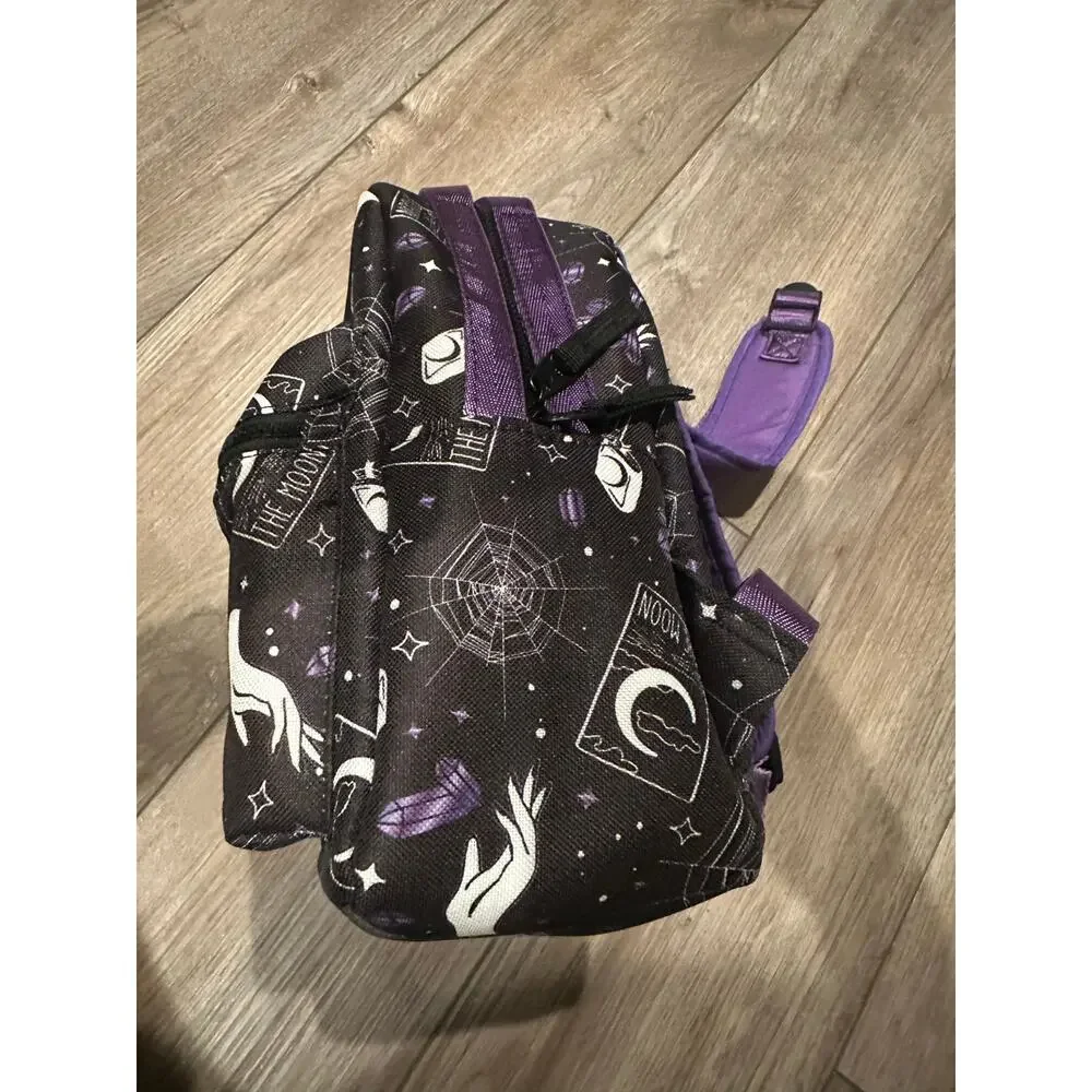 Halloween Purple Tarot Moon Stars Spiderman Backpack